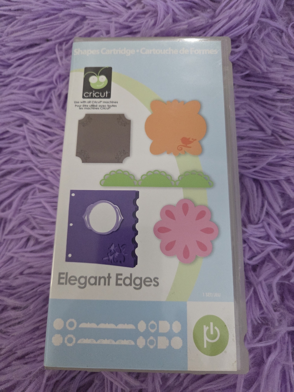 Cricut Elegant Edges Shapes Cartridge - Purple and Pink Accents